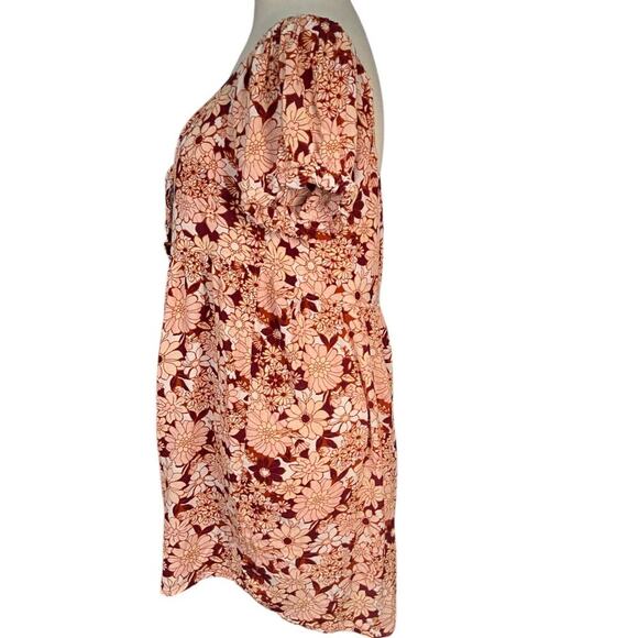 Volcom Women's Goovestone Printed Short Babydoll Dress Dark Clay Size XL/12 - Picture 5 of 12